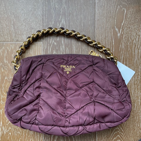 PRADA *Never worn* Eggplant Purple handle bag nylon - Picture 3 of 10